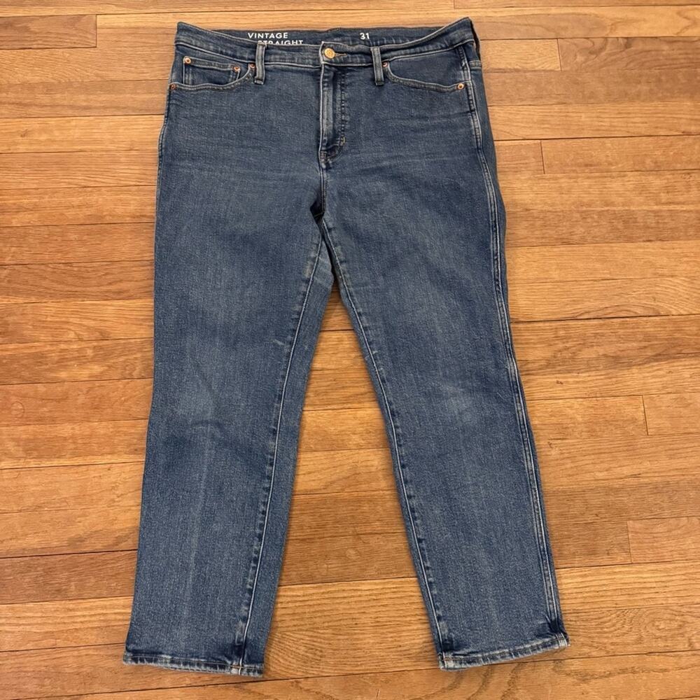 J. Crew Women's Blue Vintage Slim Straight Jeans - Size 31 (34" Waist)
 b85